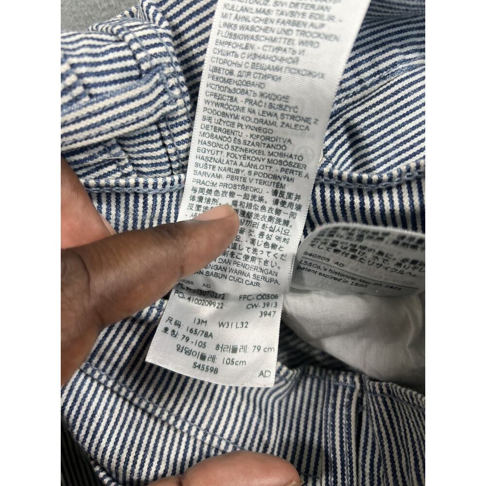 Levi's Women's 524 Too Superlow Jean Size 13M 31x32 Blue White Striped Y2K Style - Picture 4 of 12